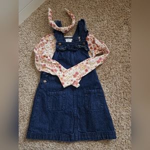 💜 Girls denim jumper outfit size 5